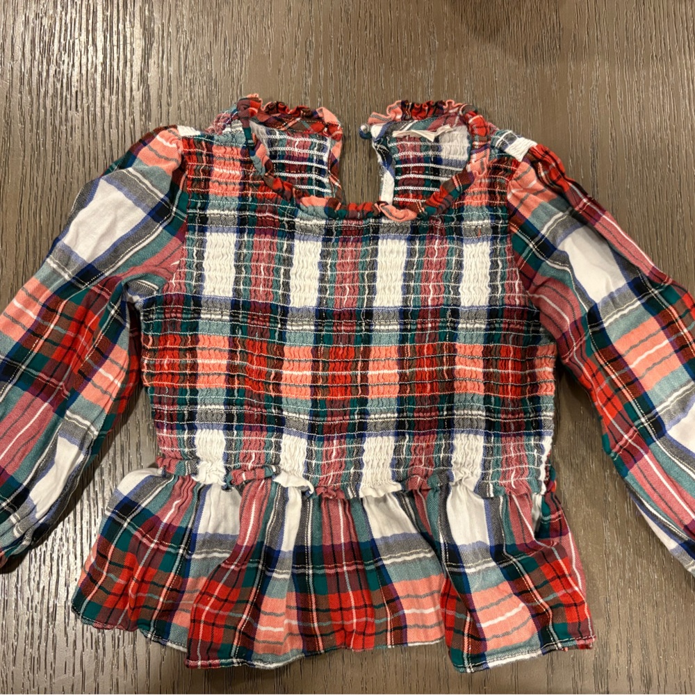 Crewcuts Multicolor Plaid Ruffle Top